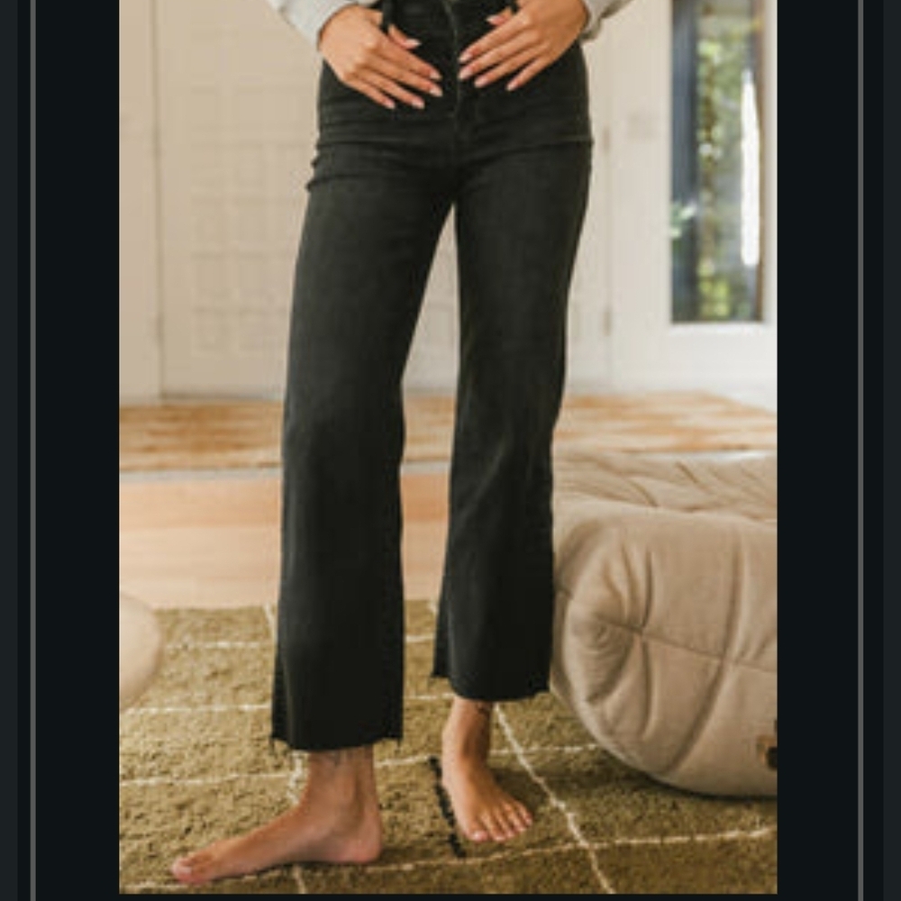 Bohme Black Wide Crop Tayja Women's Jeans